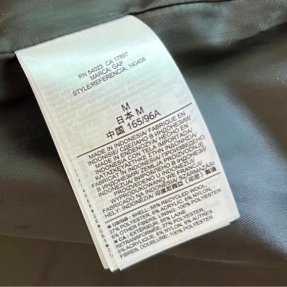 Gap Wool Blend Moto Biker Gray Jacket Size: Medium - Picture 9 of 10